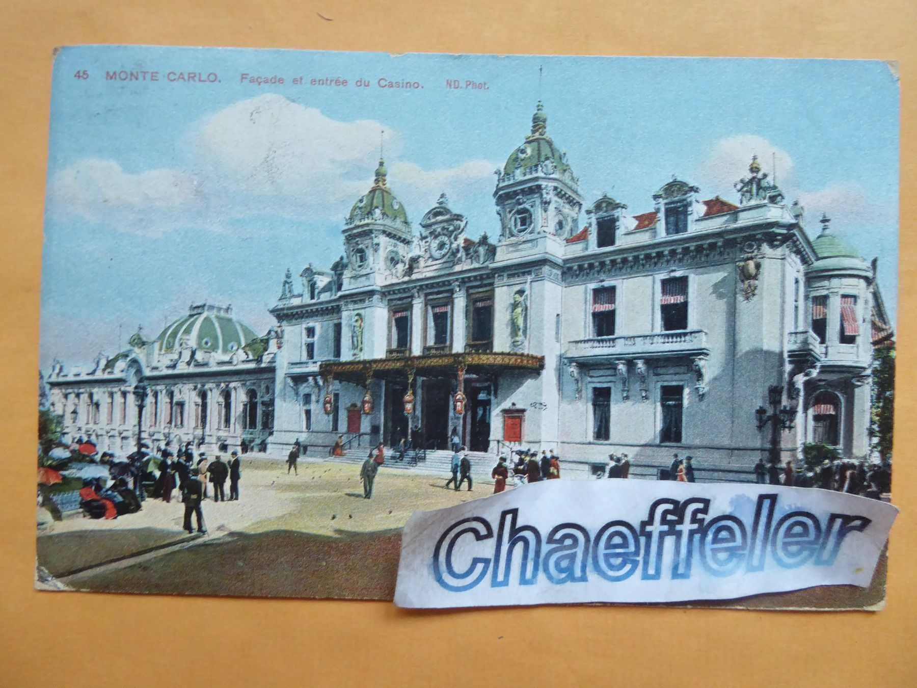 Cartoline postali: 45 Monte Carlo. – Usato da Zürich venduto da Chaeffeler