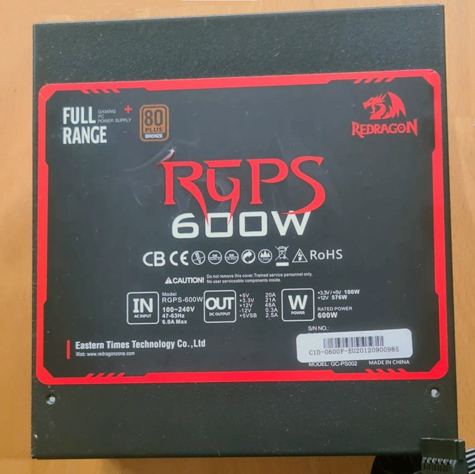 PCs: Computer-Netzteil Redragon RGPS PS002 600 W – Gebraucht aus Basel von silur 1