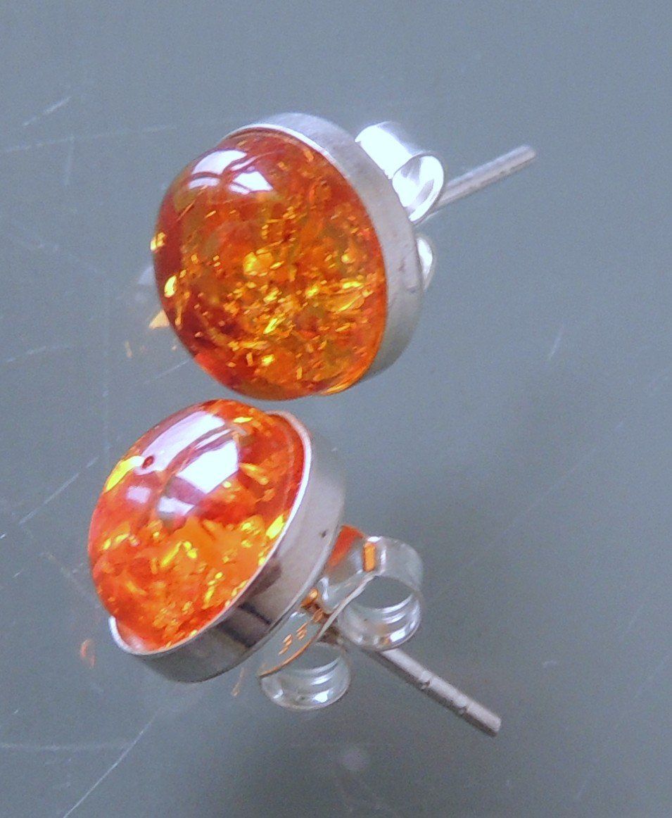 Orecchini pendenti & Orecchini a lobo: Bernstein Silber 925 Ohrstecker 10 mm – Nuovo e nell'imballaggio originale da Waldenburg venduto da schaller707 2