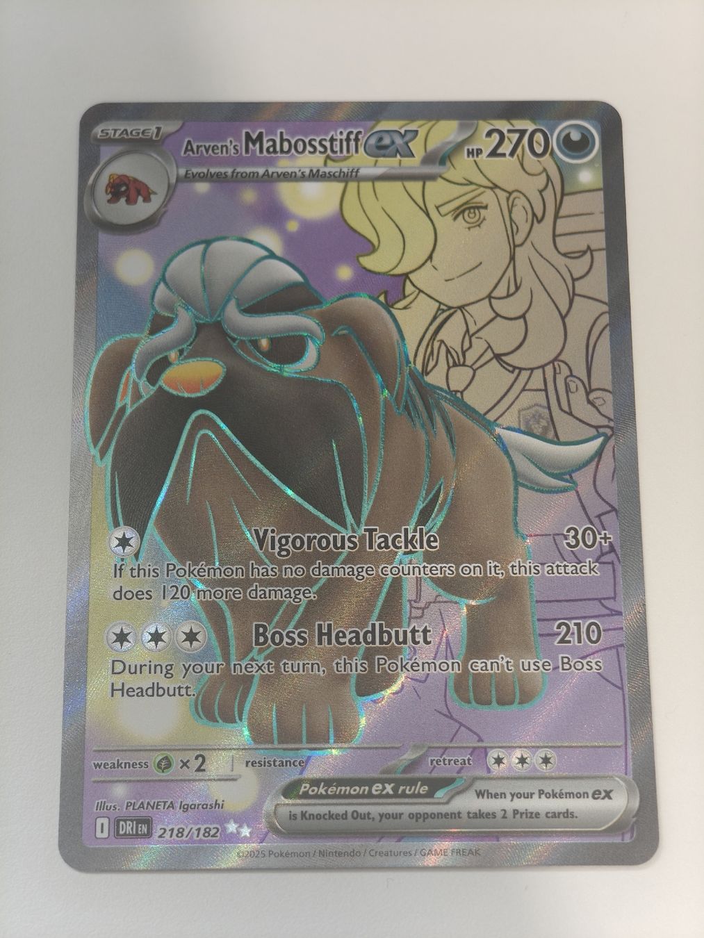 Pokémon Carte collezionabili: Arven's Mabosstiff EX 218/182 EN – Nuovo (secondo la descrizione) da Therwil venduto da Cordachu_Trade