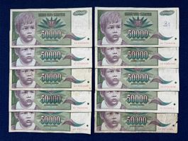 Belgrad 1992 - Jugoslawien - 10 x 50000 Dinara