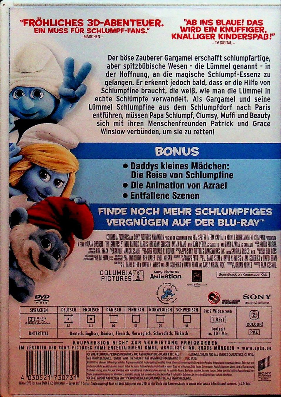 Tutti i DVDs: DVD  Die Schlümpfe 2 – Usato da Reitnau venduto da zao_6stq 1
