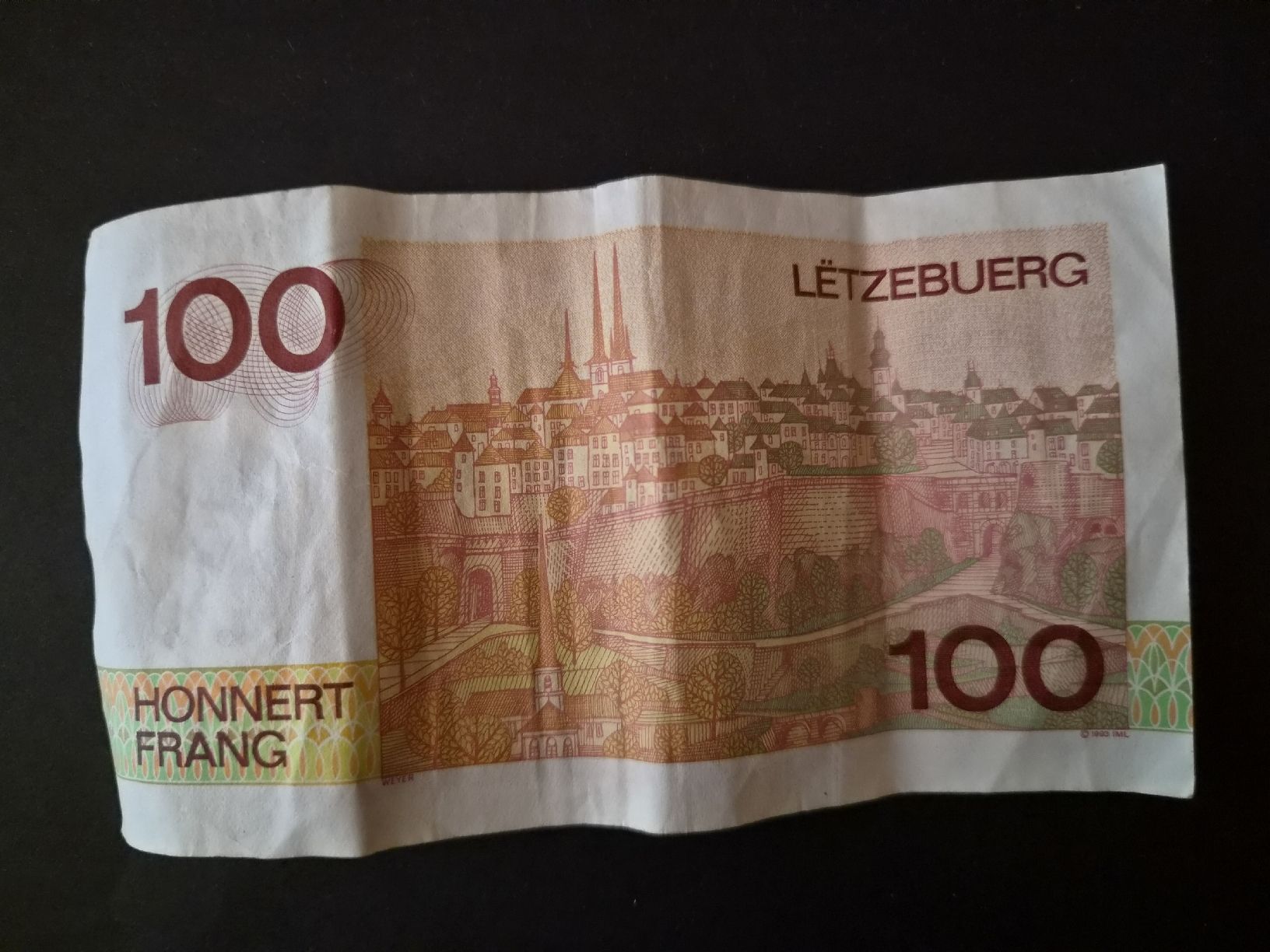 Banknoten: Luxembourg 100 francs P58 – Gebraucht aus Versoix von rucio 1