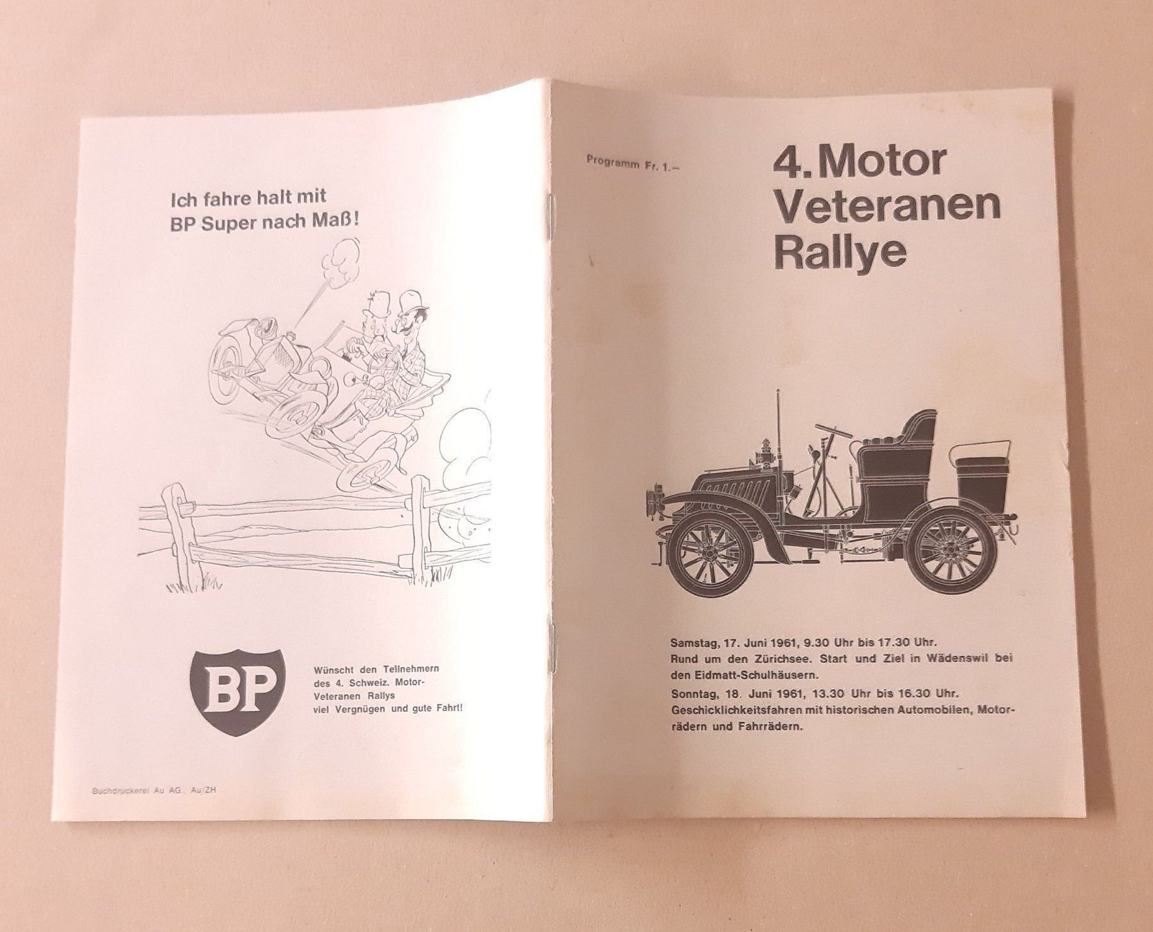 Alfa Romeo Documenti: Programmheft 1961 Motor Veteranen Rallye Wädenswil – Usato da Schenkon venduto da Elbarto007