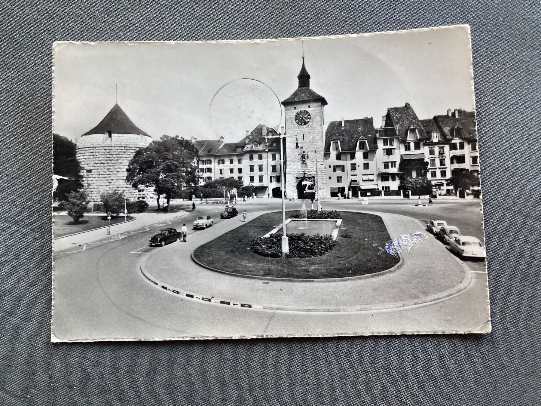 Cartoline postali: Ansichtskarte Solothurn, Ansthausplatz, Uhrturm, mit Stempel – Usato da Zürich venduto da mik_h9ty