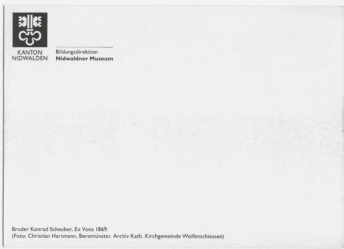 Cartoline postali: Ansichtskarte Ex Voto Bild Bruder Konrad Scheuber – Usato da Luzern venduto da gil_9jtr 1