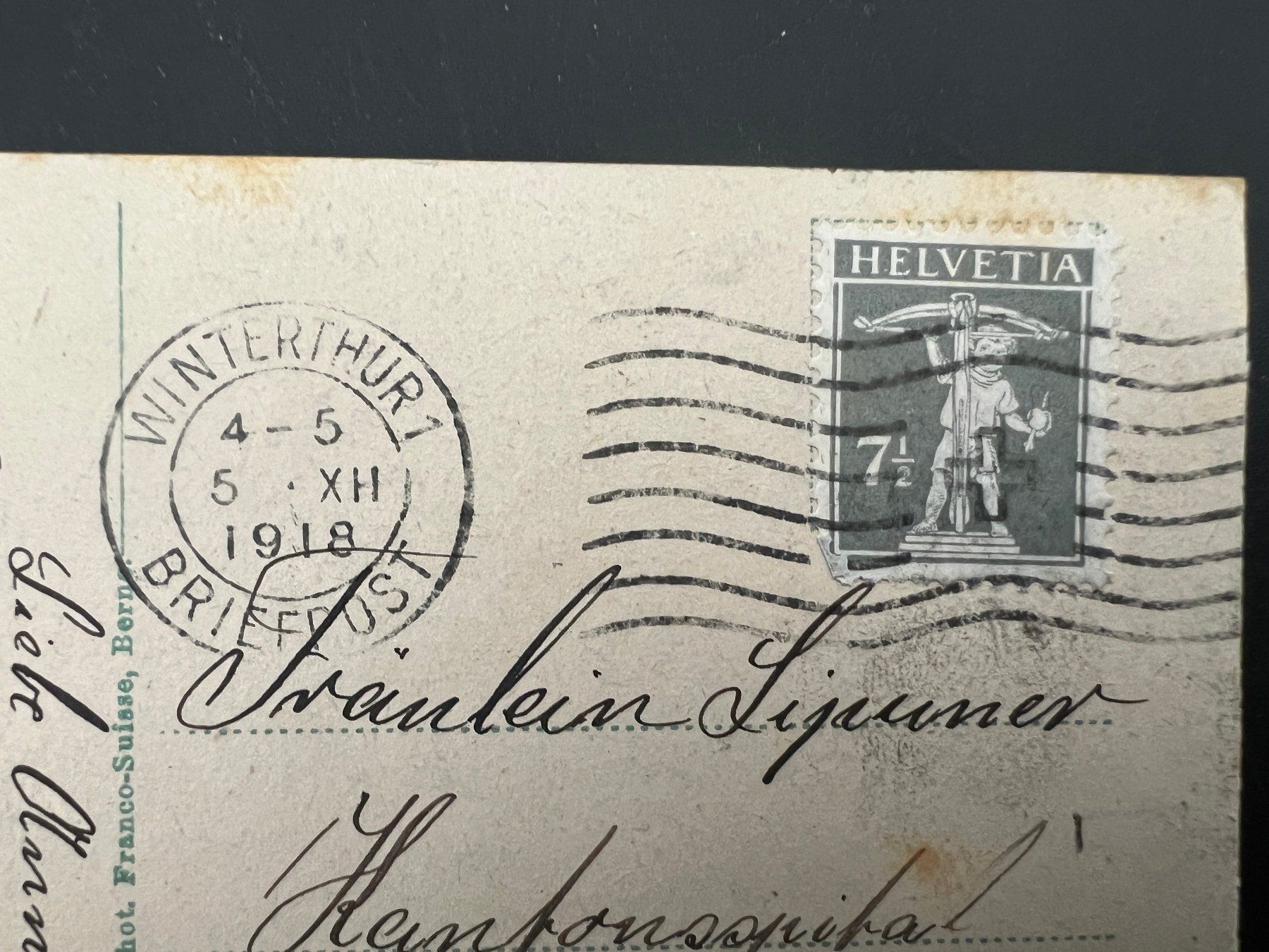 Cartoline postali: AK  1918 Winterthur       (G1305) – Usato da Hinwil venduto da Sidi4 1