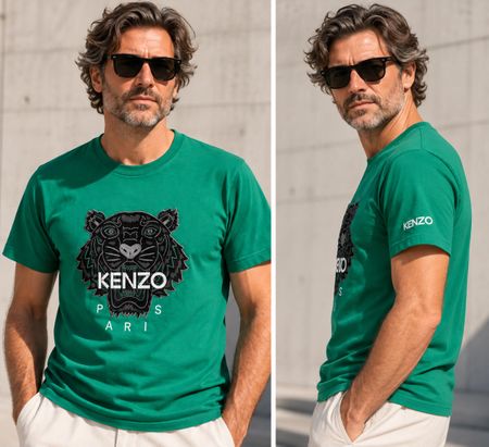 KENZO Paris Tiger T-Shirt – Grün – Grösse M  Original KENZO 