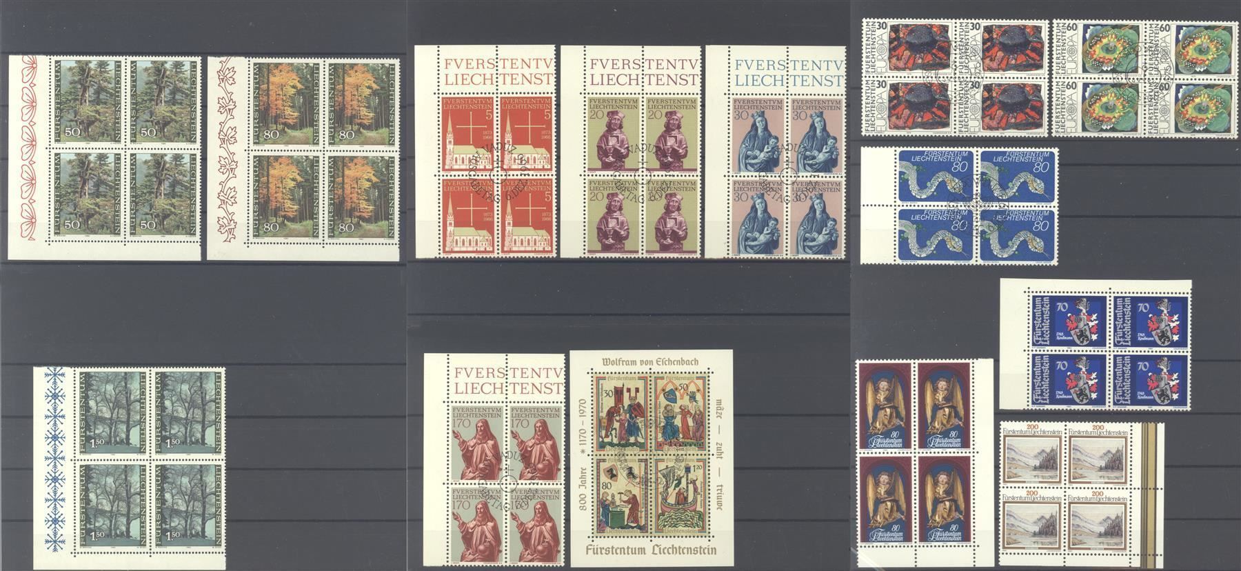 Tutti i francobolli: Kleines Lot mit 11 Viererblöcken – Usato da Willisau venduto da Vollstempel