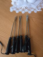 Fonduegabeln Set 6 Stk Metall schwarz guter Zustand