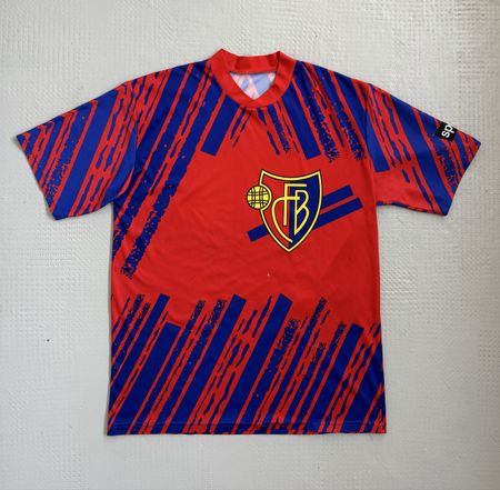 Vintage Fc Basel Trikot We Play Fair Rotblau