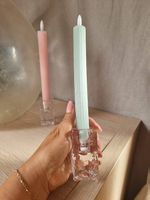 Lot de 12 grands bougeoirs en verre - décoration mariage
