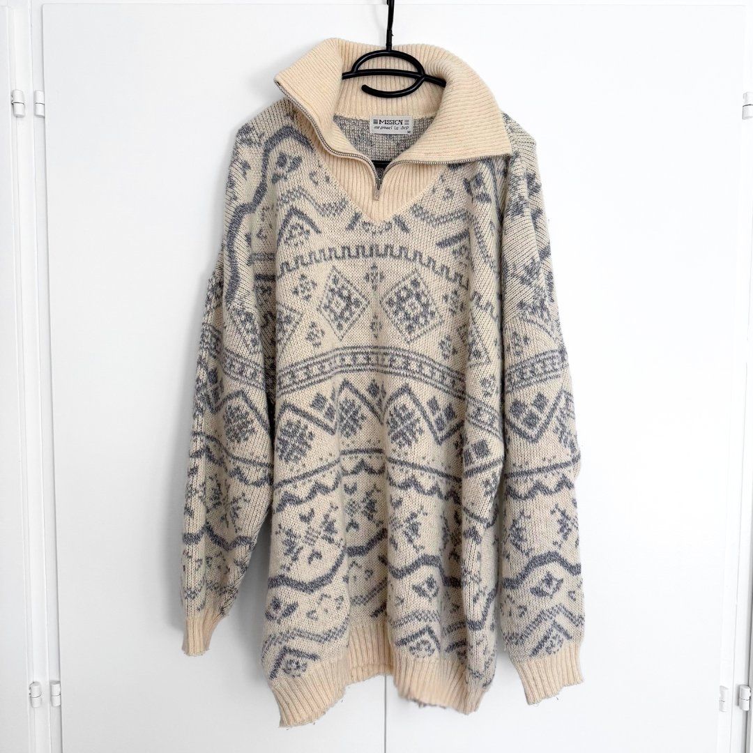 Pullover & Sweatshirts: MISSION Pull Jaune Clair & Gris Manches Longues - Taille XL – Gebraucht aus Vevey von secondlifevevey