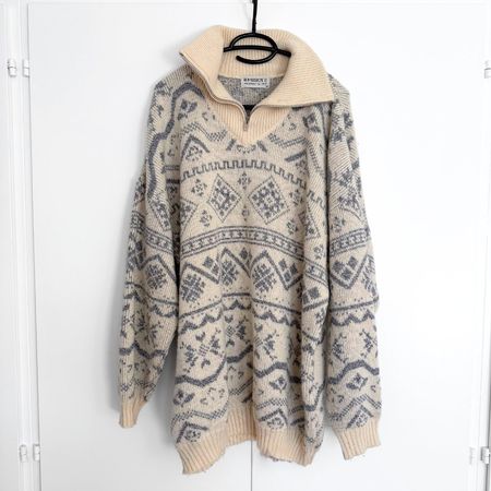 MISSION Pull Jaune Clair & Gris Manches Longues - Taille XL