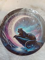 Metallschild schwarzer Jaguar Rund 20cm Durchmesser