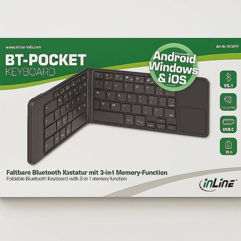 Tastiere: InLine BTPocket Keyboard  Top Zustand – Nuovo (secondo la descrizione) da Lausen venduto da VertagungsProfi