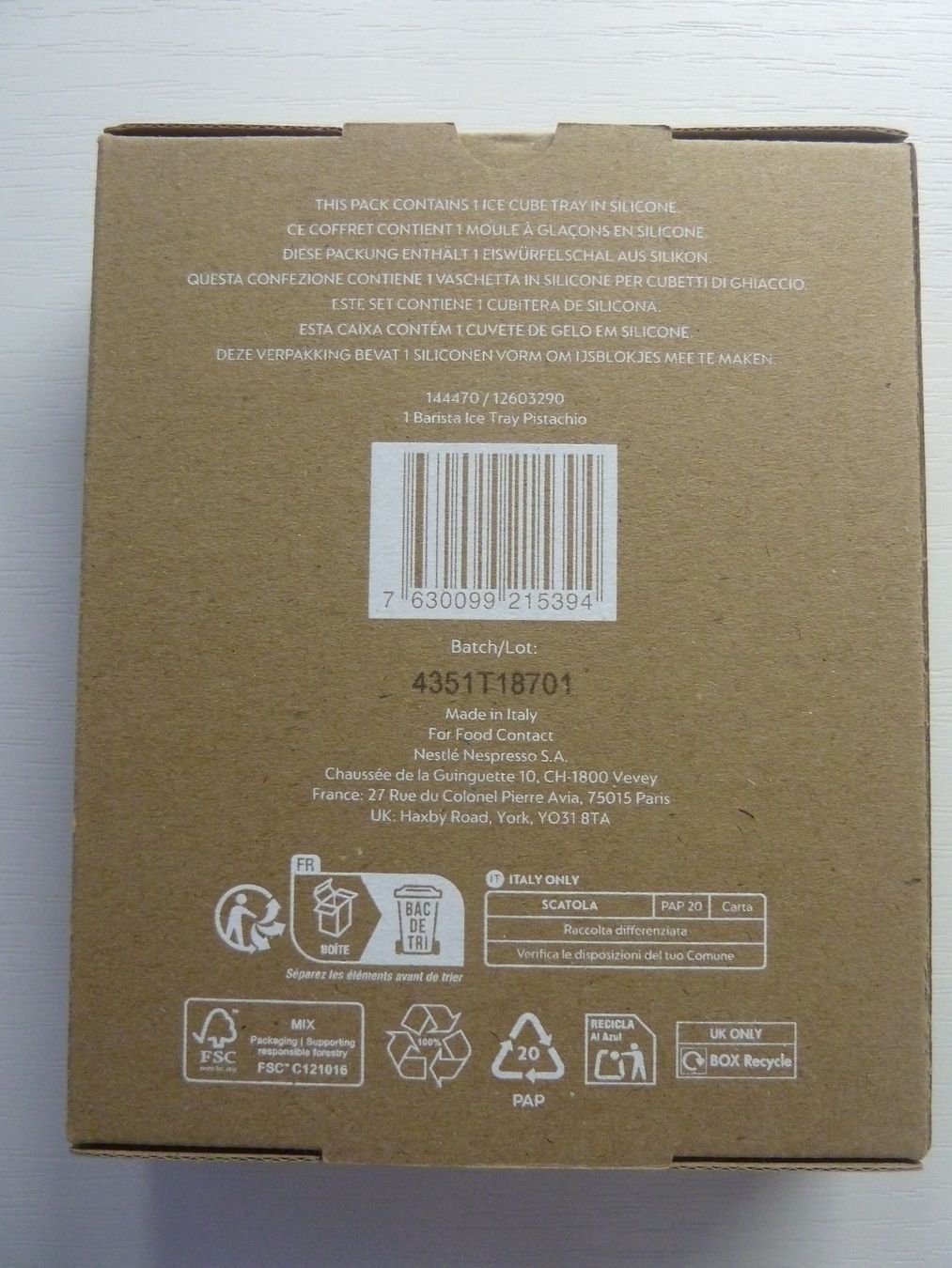 Behälter & Ähnliches: NESPRESSO - EISWÜRFELSCHALE - BARISTA Collection – Neu und originalverpackt aus Kestenholz von Fechy 2