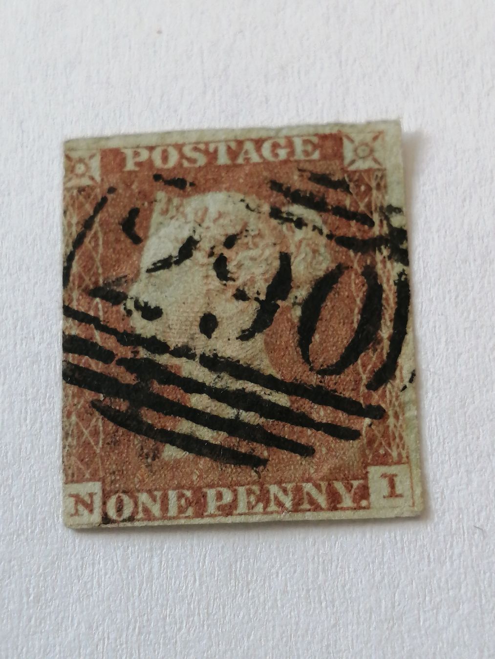 Alle Briefmarken: One Penny Red 1846, – Gebraucht aus Happerswil von tschergi