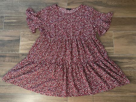 Kleid mit Muster bordeaux Gr. 4XL / Gr. 52