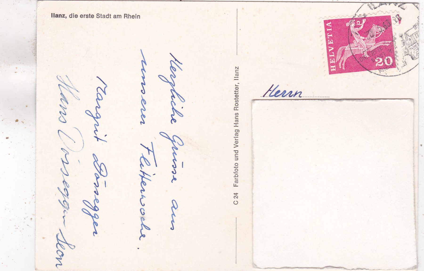 Cartoline postali: Ilanz 1968 – Usato da Herisau venduto da Lisegrat2008 1