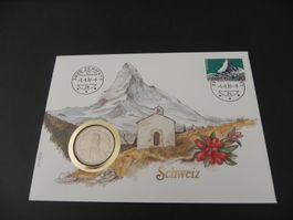 Münzbrief Schweiz 5 Franken 1987 - Matterhorn 1988