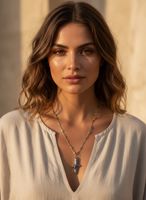 Gold-toned Chain Necklace with Pearl Cross, Summer!