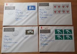 Lot FDC Pro Patria 1950 einzel und Blocks auf Brief