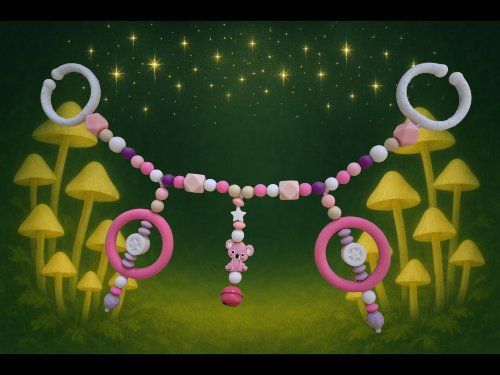 Succhiotti & catenelle porta ciuccio: Silikon- Wagenkette rosa / lila – Nuovo e nell'imballaggio originale da Basadingen venduto da Perlenfee_Schweiz