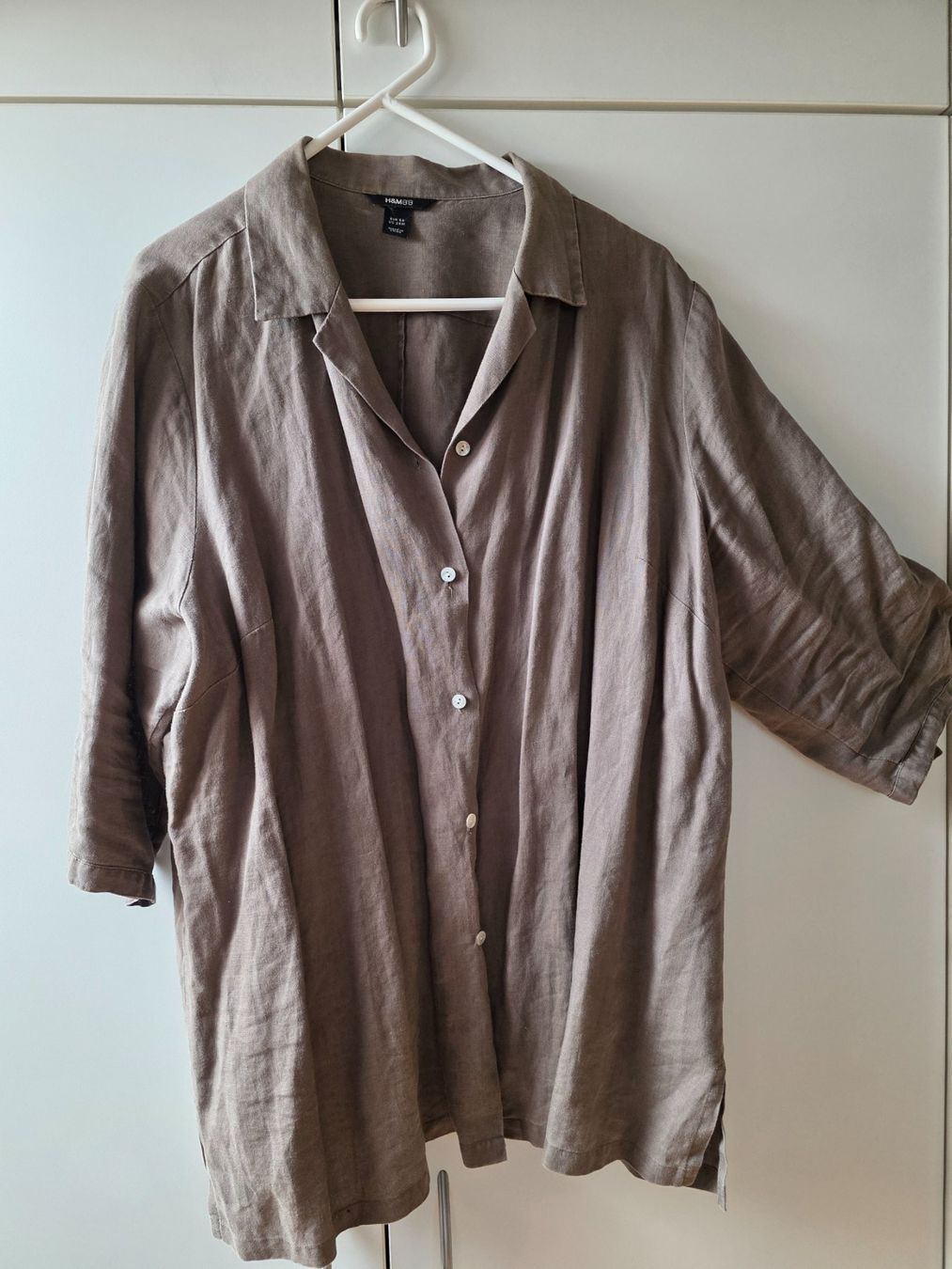 H&M Camicette: Letzte Gelegenheit / Leinen Bluse Gr. 54 oliv / khakifarbig – Usato da Riehen venduto da robs2026