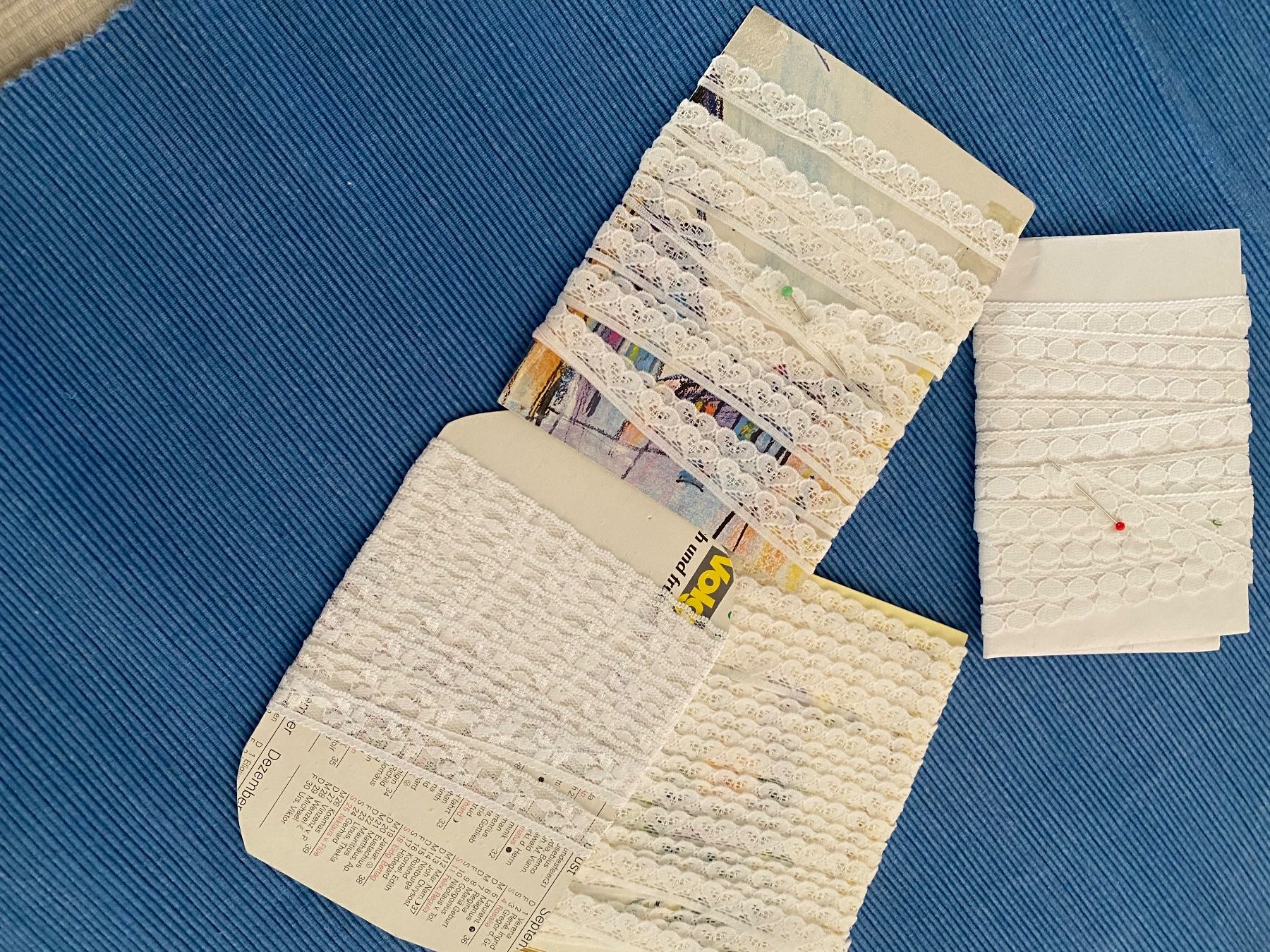 Stoffe: 4 x Reste-Spitzenband – Gebraucht aus Allenwinden von Obalu 4