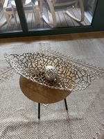 Deko Schalen Silber Metall offen gearbeitet als Kerzenhalter