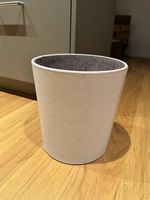 Abfalleimer beige Kunstleder/Mikrofaser