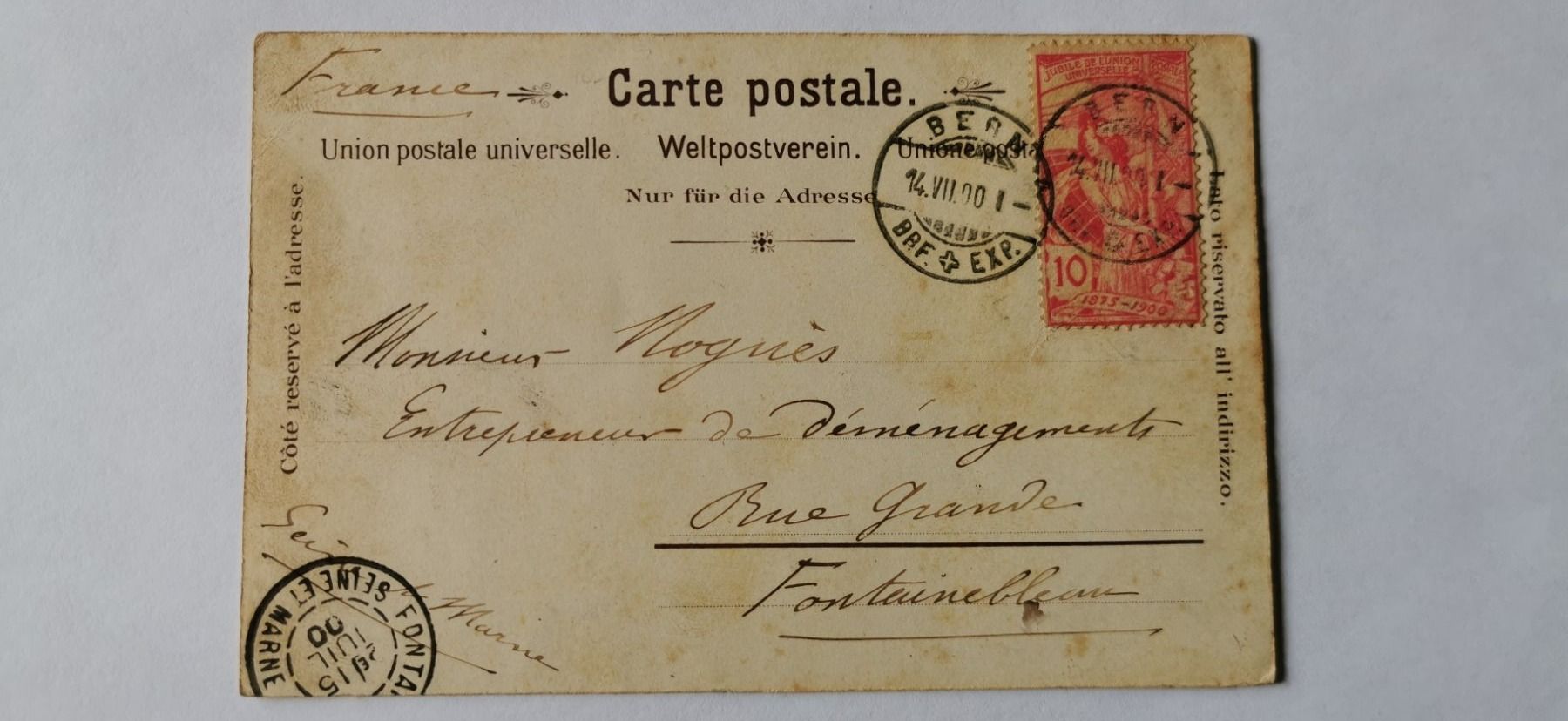 Alle Briefmarken: Carte postale Weltpostverein 1900 – Gebraucht aus Aadorf von Chnorli-Furz