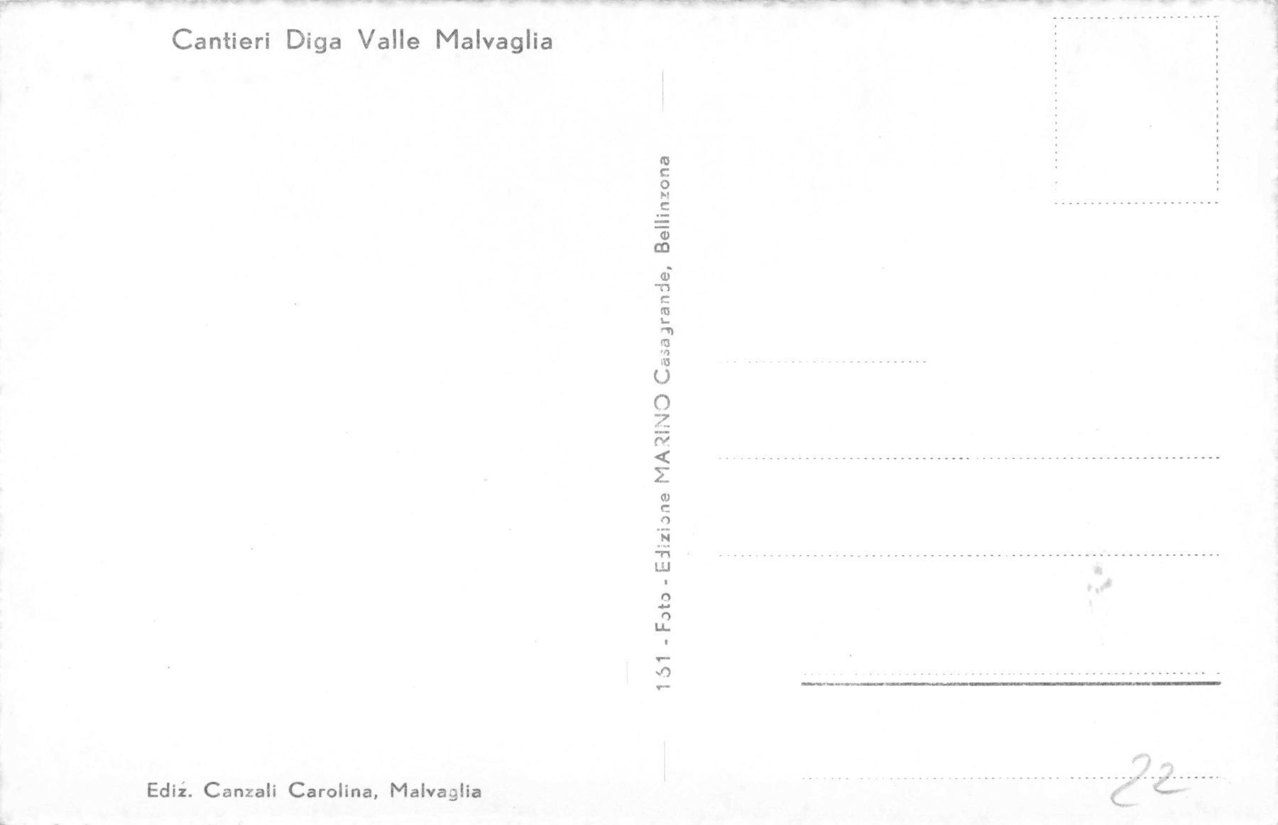 Cartoline postali: Diga valle malvaglia cantieri damm – Usato da Biasca venduto da Blenio71 1