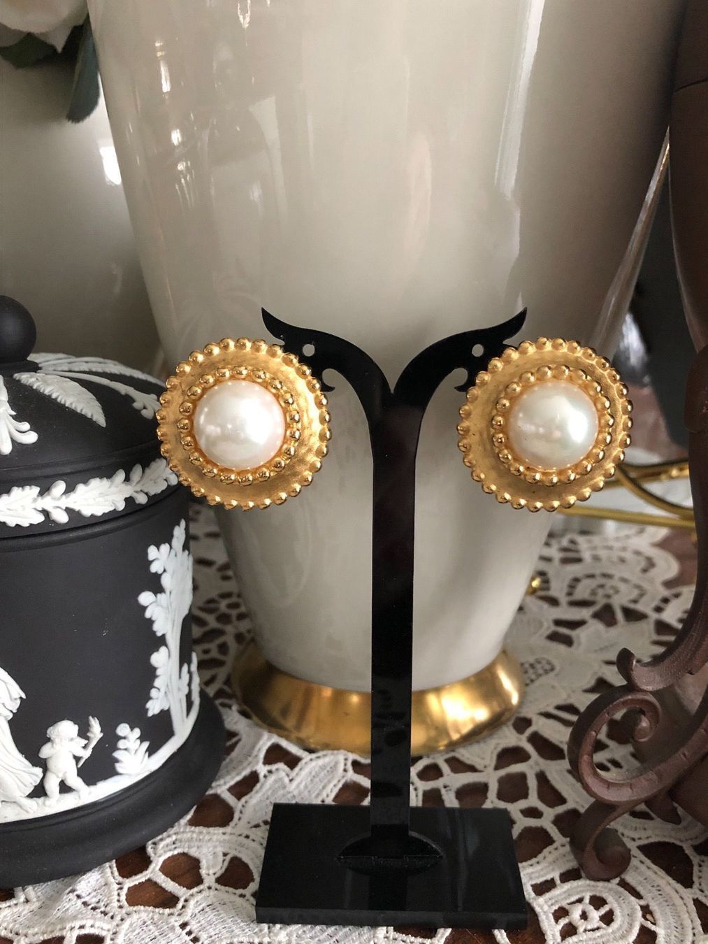 Orecchini pendenti & Orecchini a lobo: Wunderschöne Ohrringe mit gold Plaiting – Usato da Winkel venduto da Luxtime 2