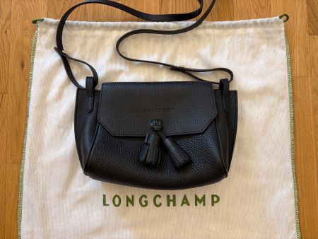 Longchamp - Umhänge/Crossbody-Tasche in schwarzem Leder