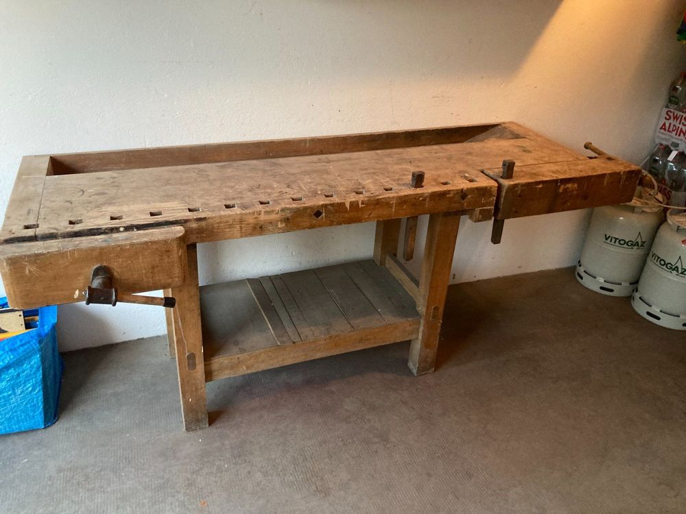 alte Werkbank / Hobelbank, Holz, vollständig Kaufen auf Ricardo