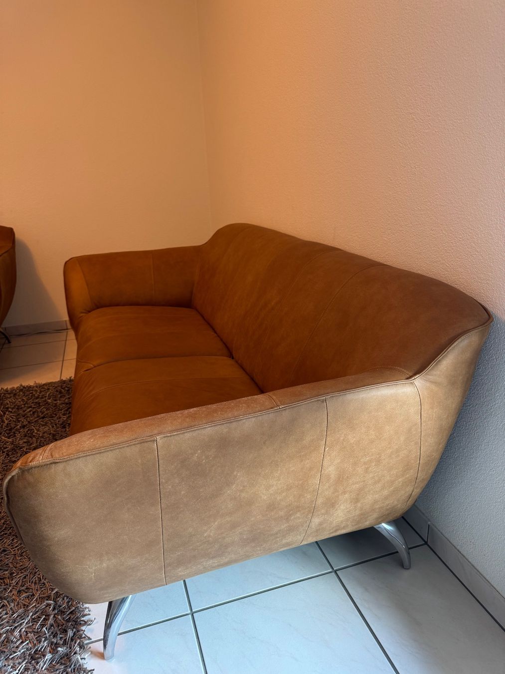 Divani: 2-sitzer-sofa Venezuela Aus Echtleder Echtleder Hellbraun – Usato da Uesslingen venduto da Borisw 2
