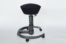 SWOPPER - ergonomischer Bürohocker - schwarz - mit Rollen