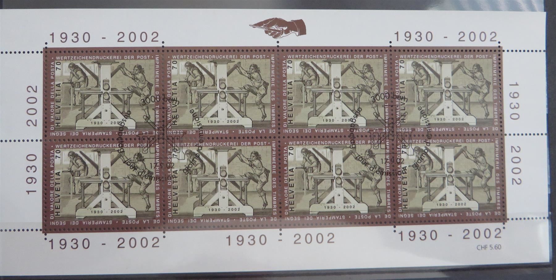 Alle Briefmarken: 2002 Wertzeichendruckerei – Gebraucht aus Spiez von Crazyduck