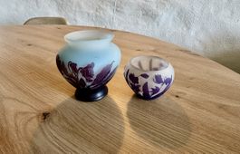 Collection de 6 petits vases en verre gravé état correct
