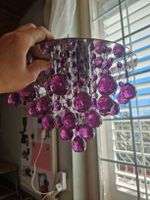Lila Deckenlampe mit Kugeln - Kerzenleuchter
