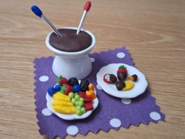 Schoggi Fondue Set, Handgemacht, auch für Maileg
