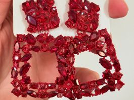 Boucles d'oreilles rouges femme Lonsa fantaisie neuves