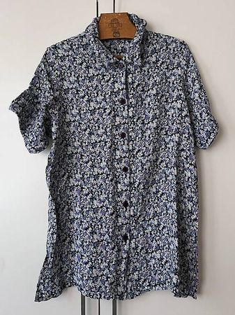 Chemise vintage à motif fleuri, taille M