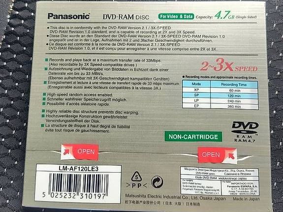 Tutti i DVDs: NEU: 3x DVD-RAM Panasonic – Nuovo e nell'imballaggio originale da Wohlen AG venduto da gnabbr 1