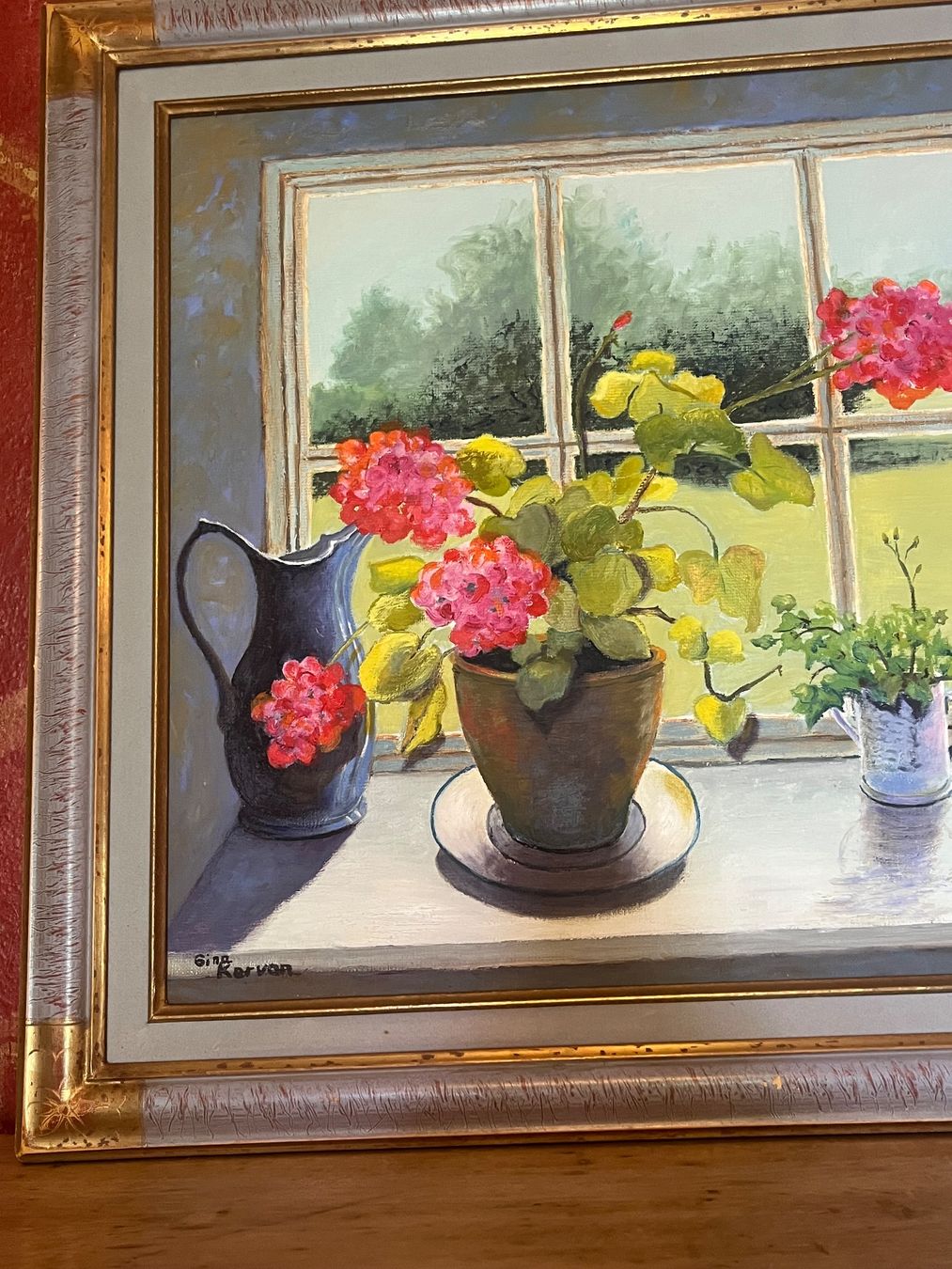 Dipinti: Tableau de fleurs à la fenêtre GINA Karvan – Usato da GENEVE venduto da hehakasapa 5