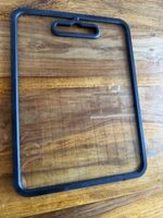 Glas-Schneidebrett mit Silikonrand – Transparent, 28 × 38 cm