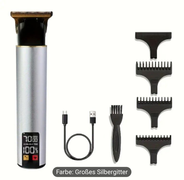 Haarschneide- / Rasier - Apparat mit Akkuanzeige aus Metall (Neu und ...