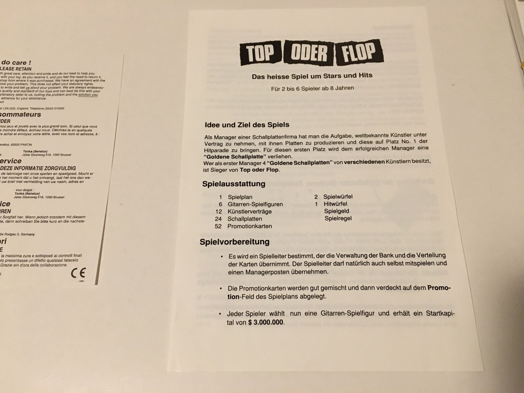 Parker Giochi: TOP ODER FLOP - Spiel von Parker - 1989 - Tonka – Usato da Andwil SG venduto da Rainboli 9